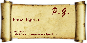 Pacz Gyoma névjegykártya